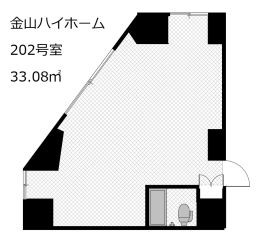 金山ハイホーム　202号室　間取図　オフィスNEXT